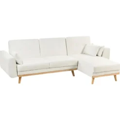 KAARINA - Hoekbank - Wit - Linkszijdig - Polyester