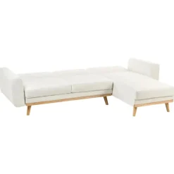 KAARINA - Hoekbank - Wit - Linkszijdig - Polyester
