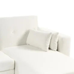 KAARINA - Hoekbank - Wit - Linkszijdig - Polyester