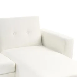 KAARINA - Hoekbank - Wit - Linkszijdig - Polyester