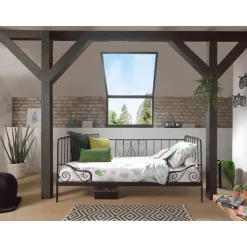 Kajuitbed Alice 90x200 cm metaal - zwart