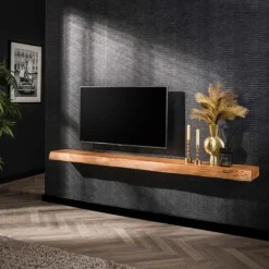 Kalfort Charles Wandplank/Tv meubel Acaciahout 200x25x8cm