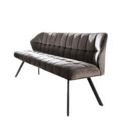 Kalfort Eetkamerbank Kelly velvet antraciet 190x59x84cm