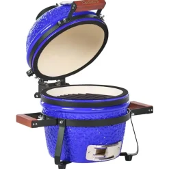 KAMADO - Mini houtskoolgrill - Blauw - Keramiek