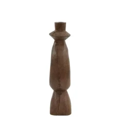 Kandelaar Django - Donkerbruin - 13x13x43cm