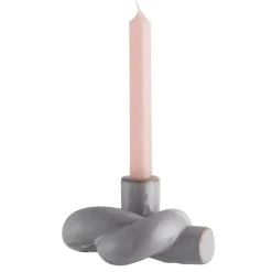 Kandelaar Knoop - lila - keramiek - 11,5x15,5x8 cm