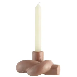 Kandelaar Knoop - roze - keramiek - 11,5x15,5x8 cm