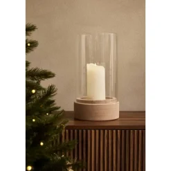Kandelaar Nora beige keramiek 35xØ19 cm