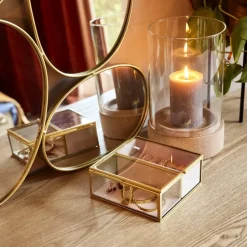 Kandelaar Nora beige keramiek 25,5x16 cm