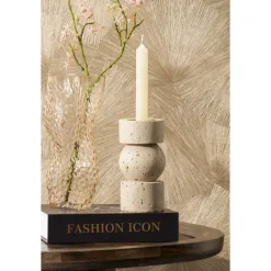 Kandelaar Raven - beige - 16xØ8 cm