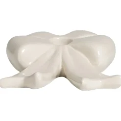 Kandelaar Strik - off-white - 4x12x15 cm