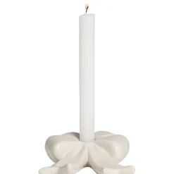 Kandelaar Strik - off-white - 4x12x15 cm