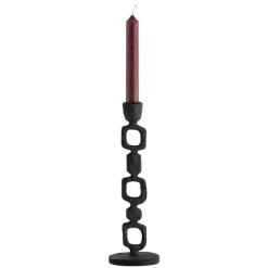 Kandelaar Ziga - zwart - polyresin - 26xØ7,5 cm