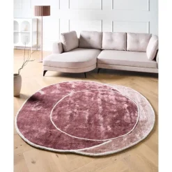 KANRACH - Vloerkleed - Roze - 200 x 200 cm - Viscose