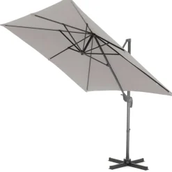 Kantelbare Zweefparasol 250x250 cm -Sterke Zweef Parasol, Licht Grijs