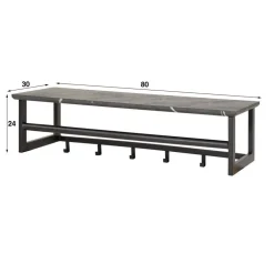 Kapstok - Zwart Metaal - 80x30x24cm - 6-Haken - Roede