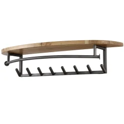 Kapstok Acaciahout - 8-Haken - 100x30x20cm - Round