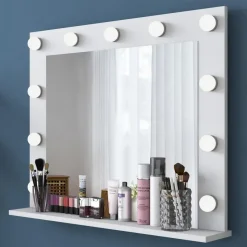 Kaptafel Wit/Glas - Incl. Spiegel - 90x44,5x79,8 - Beyas