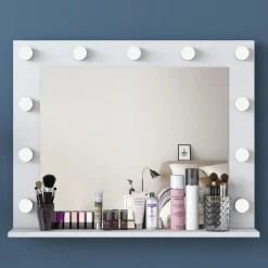 Kaptafel Wit/Glas - Incl. Spiegel - 120x44,5x79,8cm - Beyas