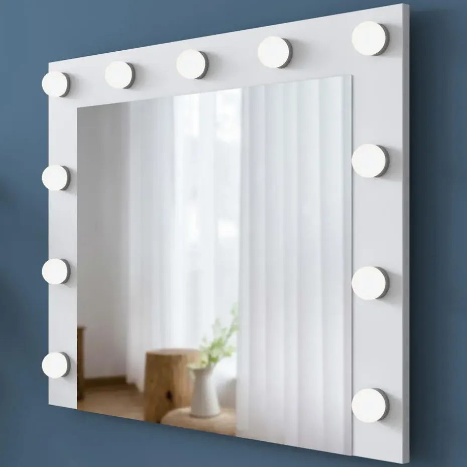 Kaptafel Wit/Glas - Incl. Spiegel - 120x44,5x79,8cm - Beyas