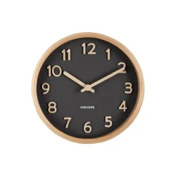 Karlsson - Tafelklok Pure Wood Grain - Zwart