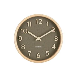 Karlsson - Tafelklok Pure Wood Grain - Mosgroen