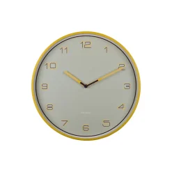 Karlsson - Wandklok Lined Numbers - Heldergeel- Ø40cm