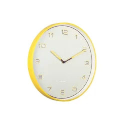 Karlsson - Wandklok Lined Numbers - Heldergeel- Ø40cm