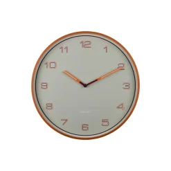 Karlsson - Wandklok Lined Numbers - Helderoranje- Ø40cm