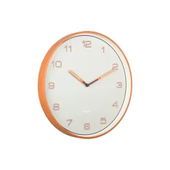 Karlsson - Wandklok Lined Numbers - Helderoranje- Ø40cm
