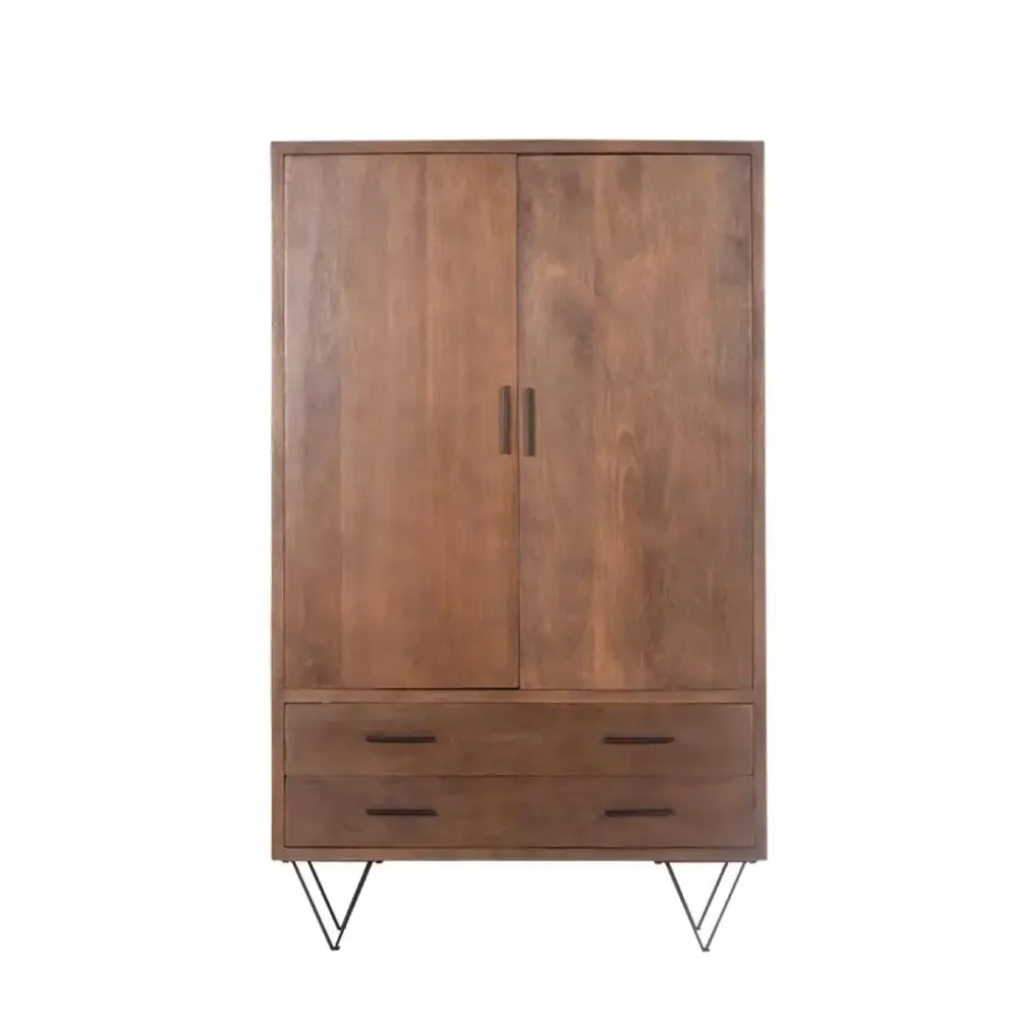 Kast Donkerbruin Mangohout - 110x40x180 - Metaal - Ubud