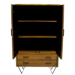 Kast Donkerbruin Mangohout - 110x40x180 - Metaal - Ubud