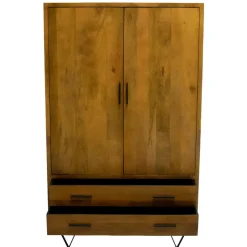 Kast Donkerbruin Mangohout - 110x40x180 - Metaal - Ubud