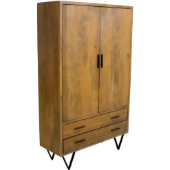 Kast Donkerbruin Mangohout - 110x40x180 - Metaal - Ubud