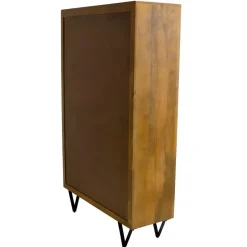 Kast Donkerbruin Mangohout - 110x40x180 - Metaal - Ubud