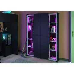 Kast Levi - zwart - 181x67x28 cm