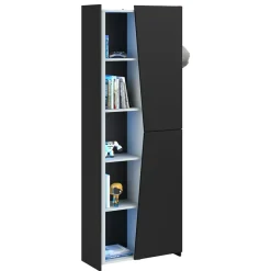 Kast Levi - zwart - 181x67x28 cm