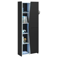 Kast Levi - zwart - 181x67x28 cm