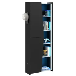 Kast Levi - zwart - 181x67x28 cm