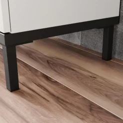 Kast voor onder wastafel Charlisa met 2 deuren en 2 legplanken - walnoot/greige