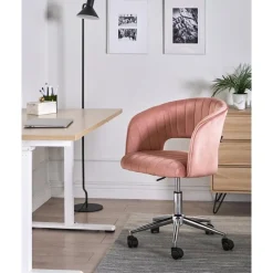 KATONAH - Bureaustoel - Roze - Fluweel