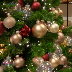 Kerstballen glas 15x-transparant parelmoer 4 cm- milieubewust