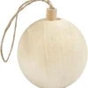 Kerstboom decoratie bal - van licht hout - 6,4 cm