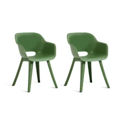 Keter Akola Tuinstoelen - 2 stuks -56.5x55x80cm - Olijf Groen