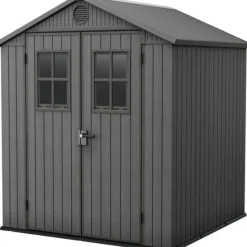 Keter Darwin 66 Tuinhuis - dubbele deuren + ramen - 190x183x221 cm - Grijs