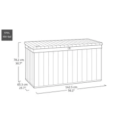 Keter Darwin Opbergbox - 570L - 142.5x65.5x78.2cm - Grijs