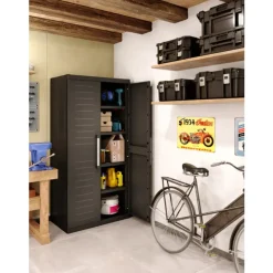 Keter Detroit XL Hoge Kast - 4 planken - 89x54x182cm - Zwart