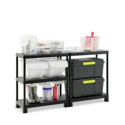 Keter Kunststof Stellingkast Tribac - Opbergrek - 90x45x182cm - zwart