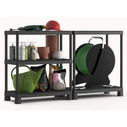 Keter Kunststof Stellingkast Tribac - Opbergrek - 90x45x182cm - zwart