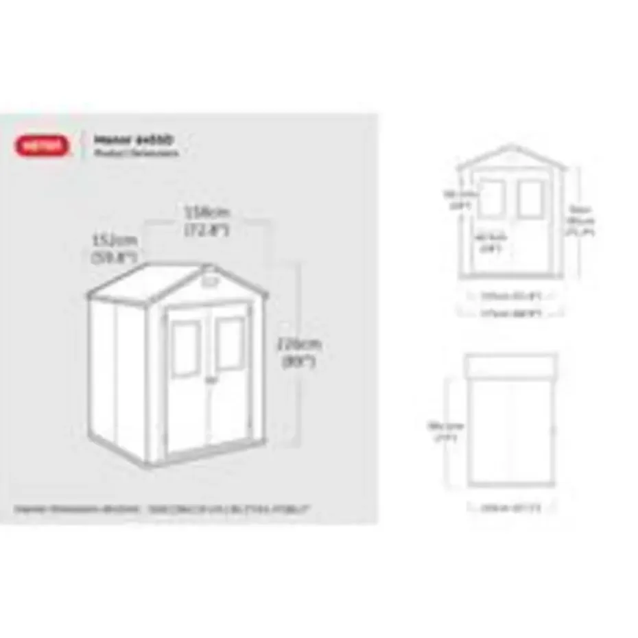 Keter Manor 65 Tuinhuis - 158x152x226 cm - Antraciet